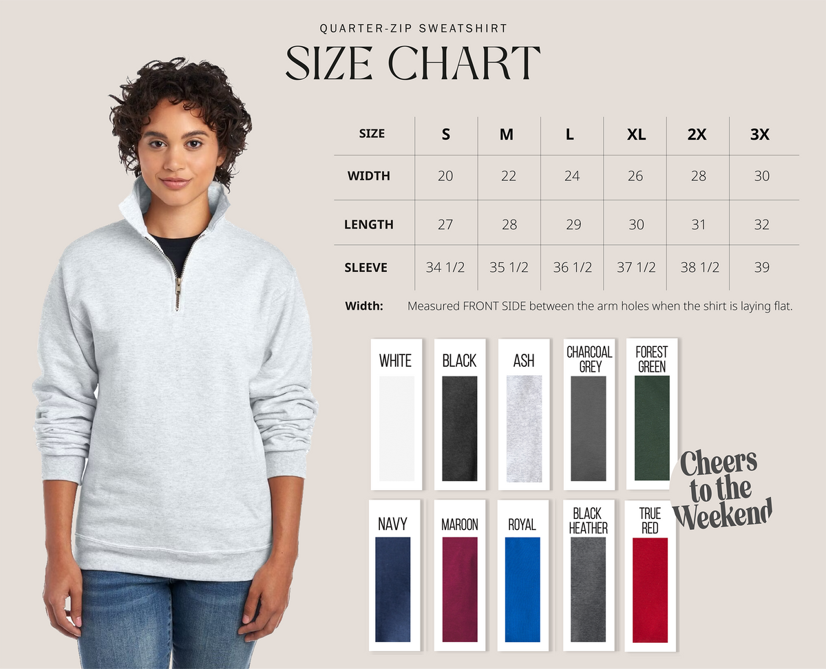 Custom Quarter-Zip Sweatshirt, Double Side print