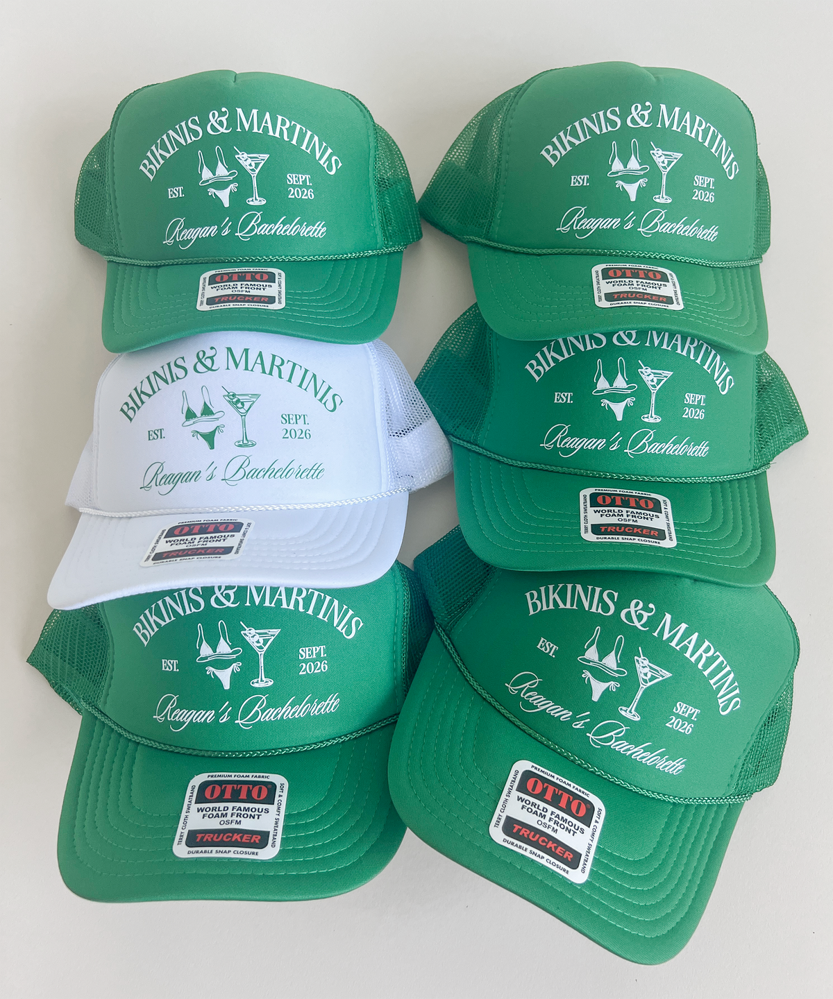 Bikinis & Martinis Bachelorette Trucker Hats