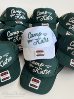 Custom Camp Bachelorette Hat, Camp Name Camp Flag Trucker Hat