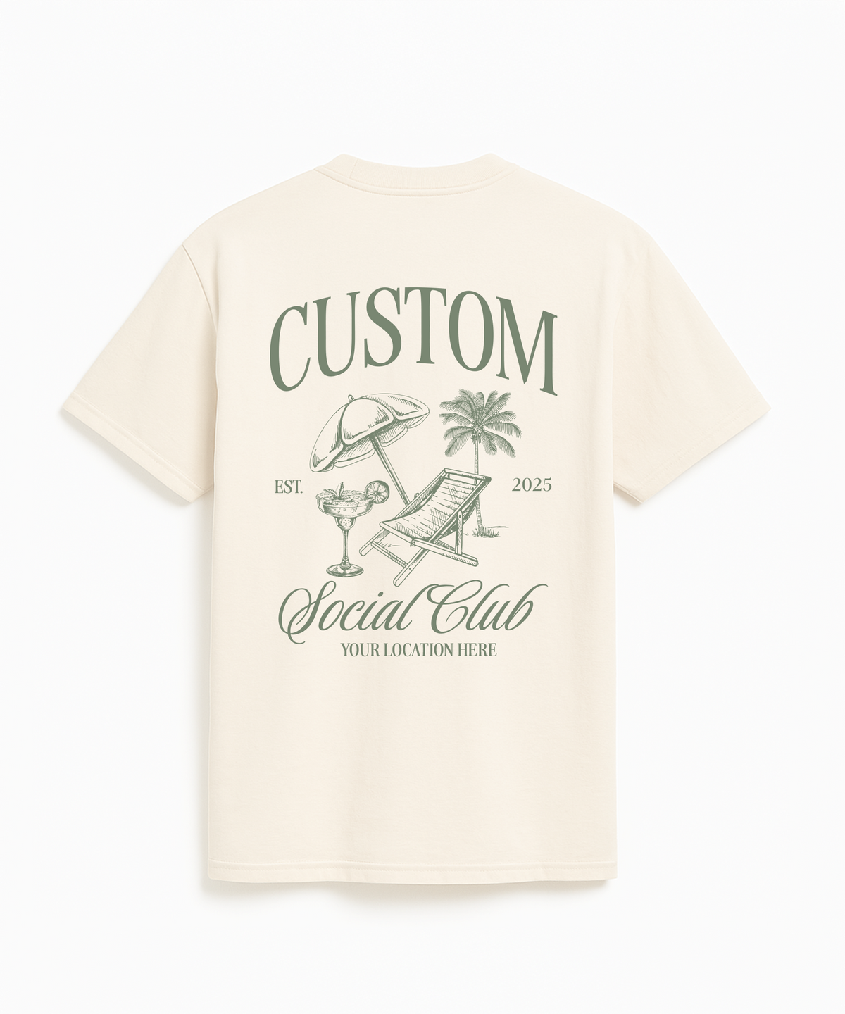 Custom Social Club Beach Vacation Shirt, Back Print