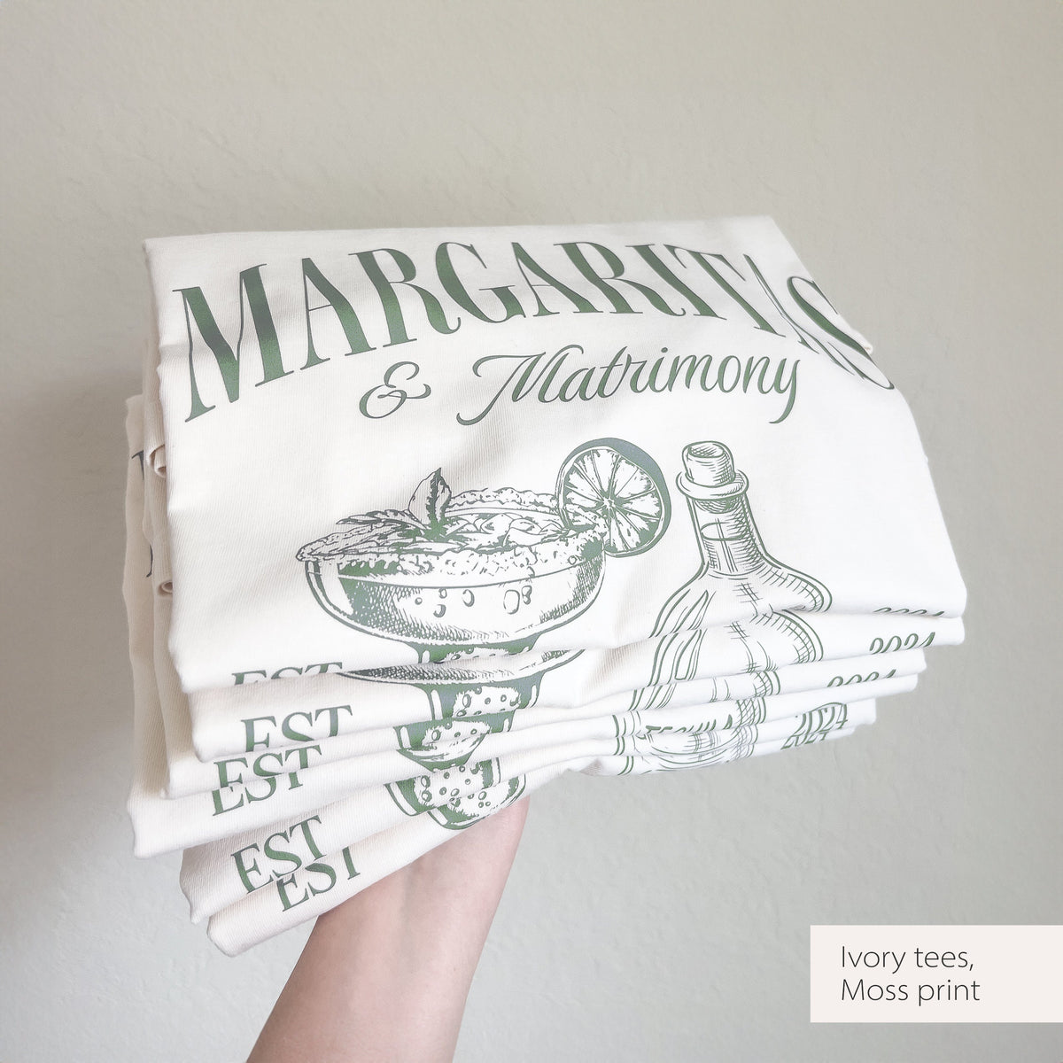 Margaritas & Matrimony Bachelorette Party Shirt, Back Print, Margs and Matrimony Bachelorette Party Tee