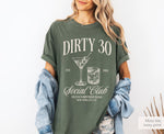 Dirty Thirty Social Club Birthday Shirt, Custom Cocktails Birthday Shirt, Dirty Thirty Birthday Gift, Dirty 30