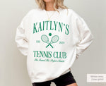 Custom Tennis Club Sweatshirt: Personalized Bachelorette Gift