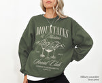 Mountains & Martinis Club Sweatshirt, Custom Bachelorette Sweatshirt, Personalized Luxury Bachelorette Sweatshirt