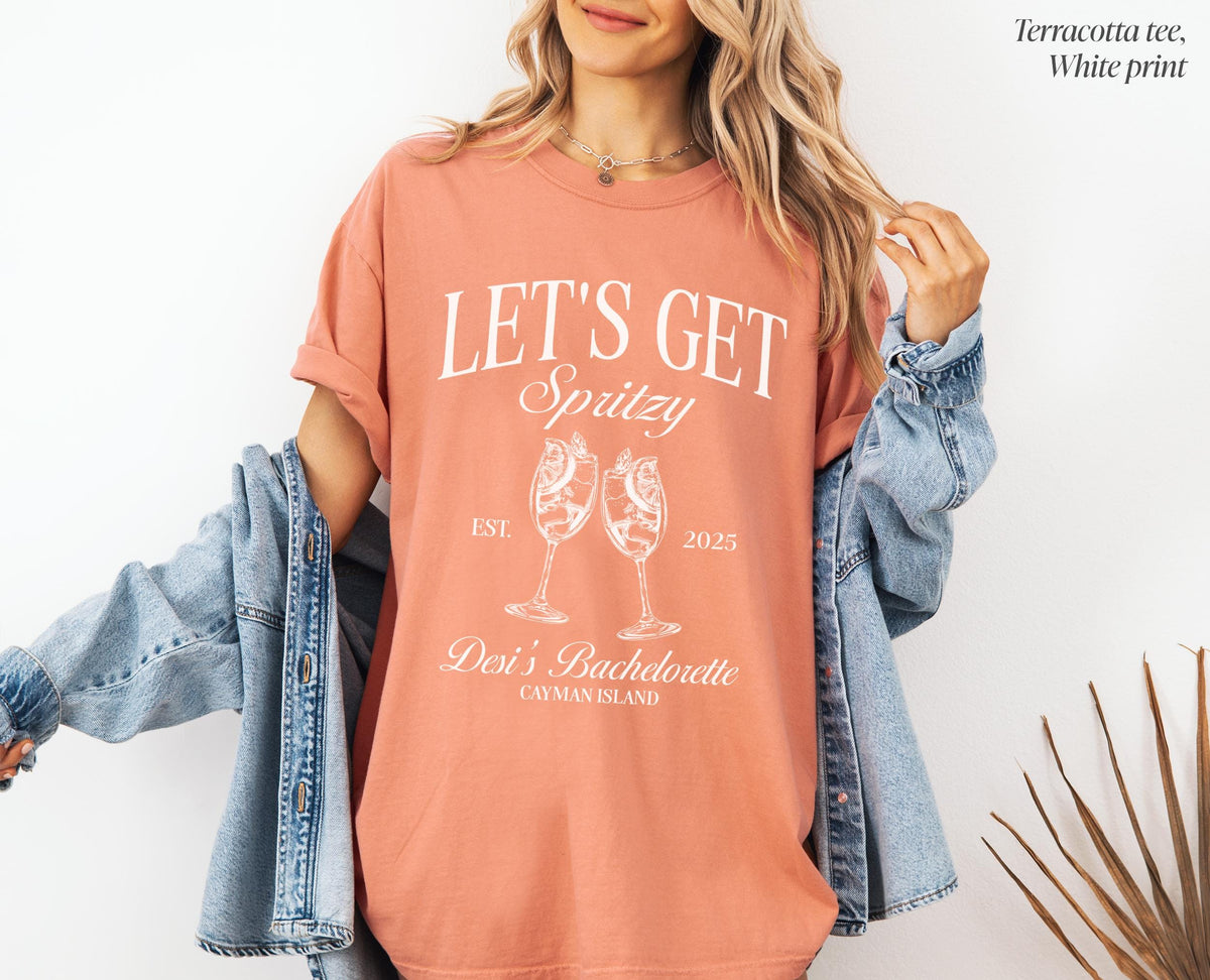 Let's Get Spritzy Bachelorette Shirt, Aperol Spritz Shirt, Aperol Club Shirt, Custom Girls Club Shirt, Spritz Cocktail Shirt
