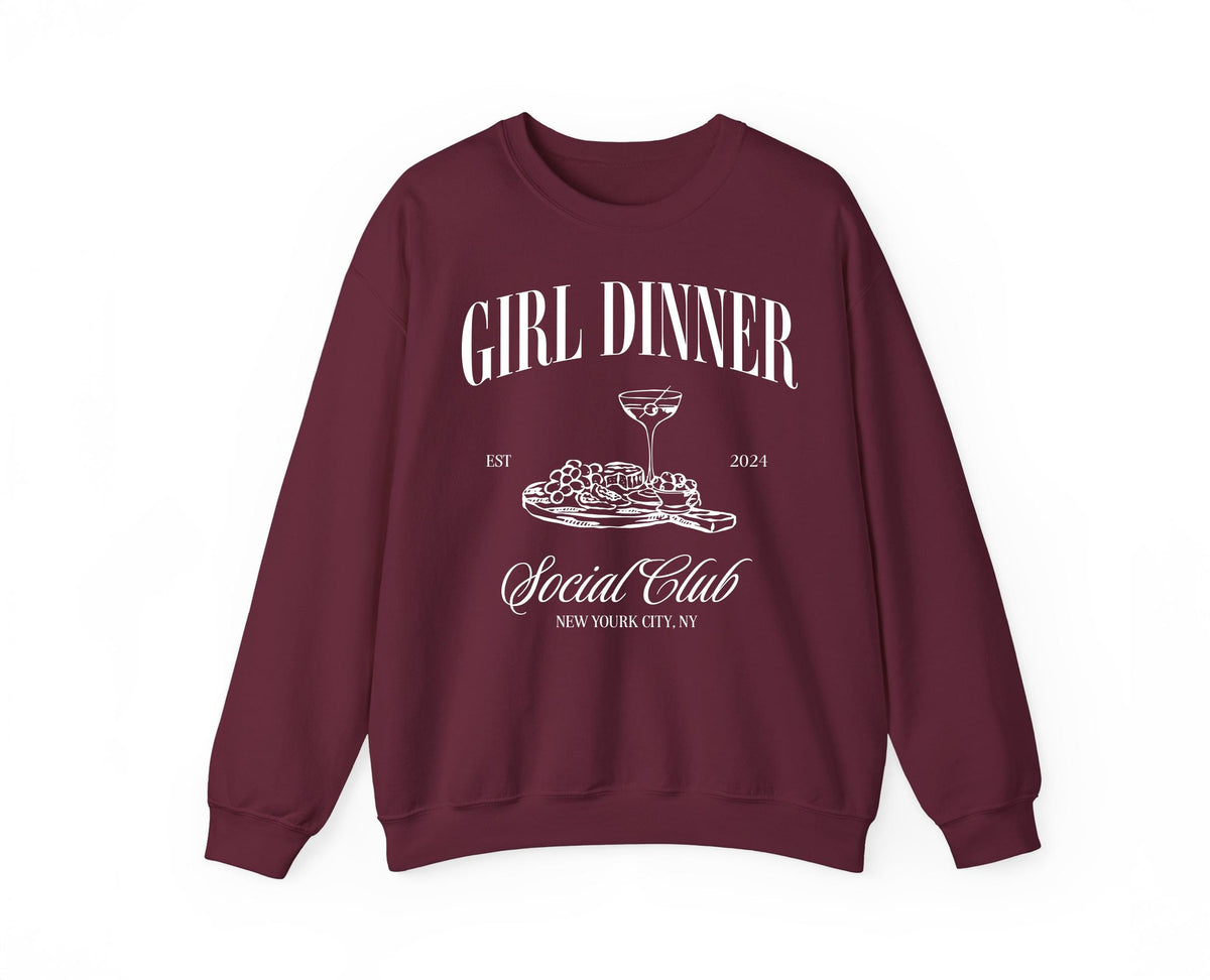 Girl Dinner Social Club Sweatshirt, Dinner Club Custom Sweatshirt, Girls Club Sweatshirt, Supper Club Sweatshirt, Snacks Sweatshirt