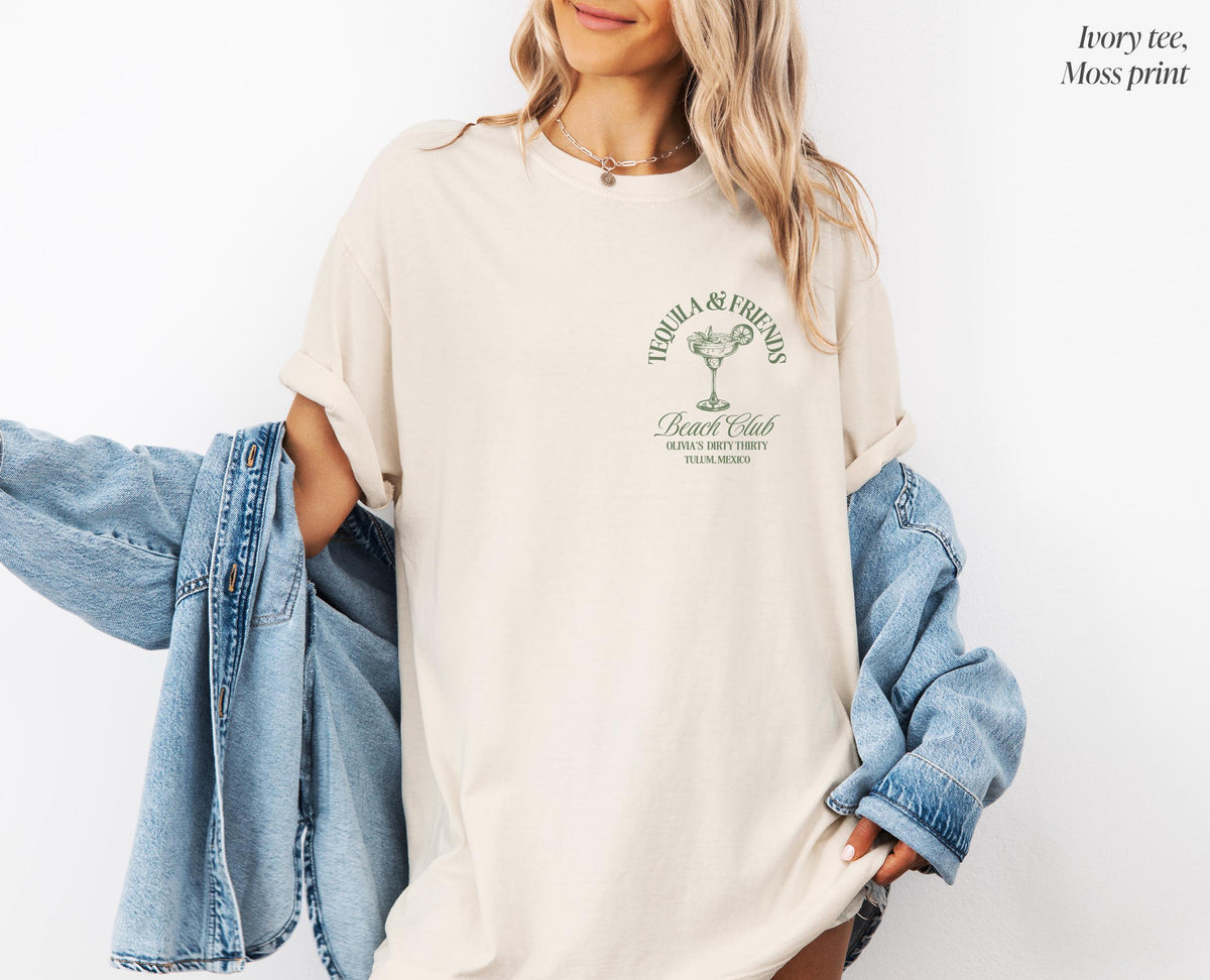 Tequila and Friends Mexico Trip Shirts, Tulum Beach Club Shirt, Custom Mexico Shirt, Cancun Girls Trip Shirt, Tulum Bachelorette Shirt