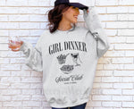 Girl Dinner Social Club Sweatshirt, Dinner Club Custom Sweatshirt, Girls Club Sweatshirt, Supper Club Sweatshirt, Snacks Sweatshirt
