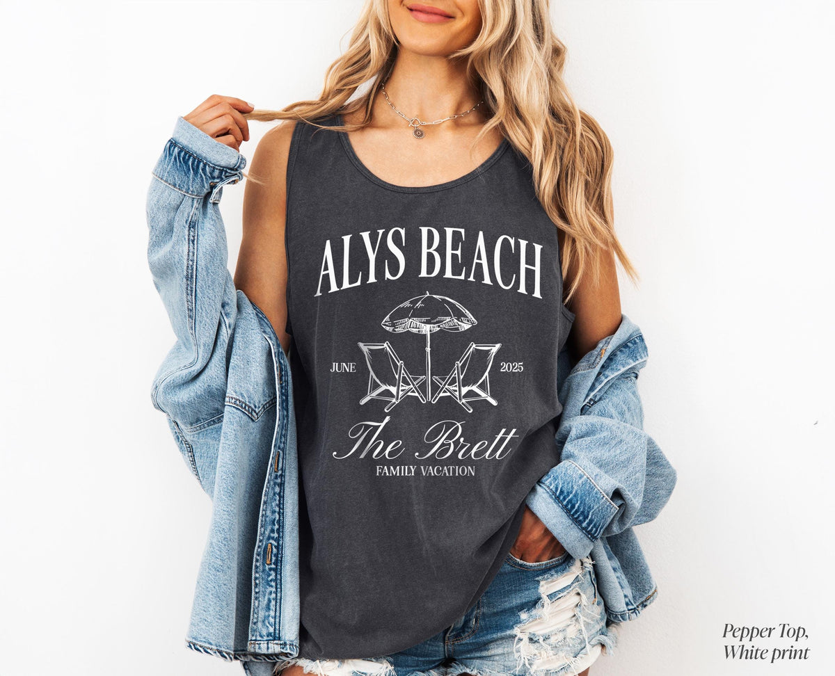 Custom Unisex Tank Top, Comfort Colors Tank Top, Custom Family Vacation Tank