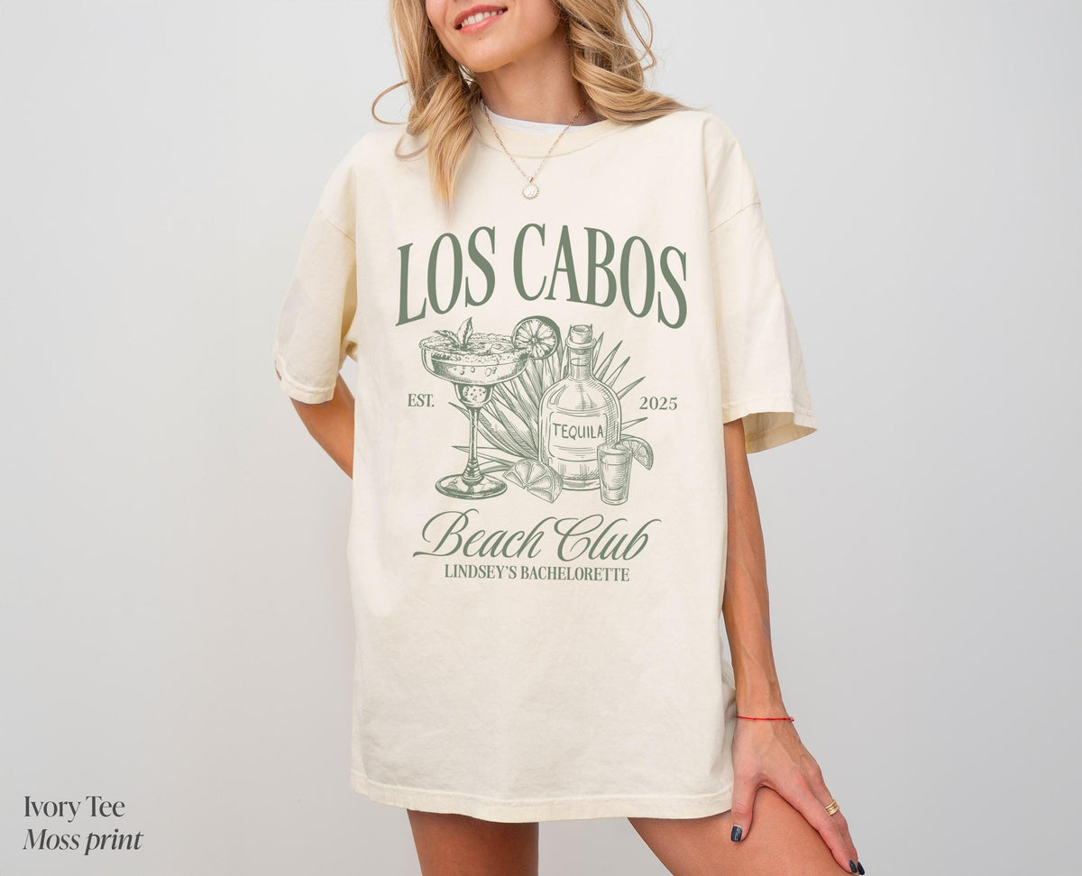 Los Cabos Bachelorette Trip Shirt: Custom Beach Club Tee, Mexico Girls Getaway