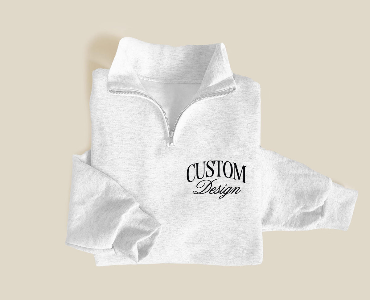 Custom Quarter-Zip Sweatshirt, Double Side print