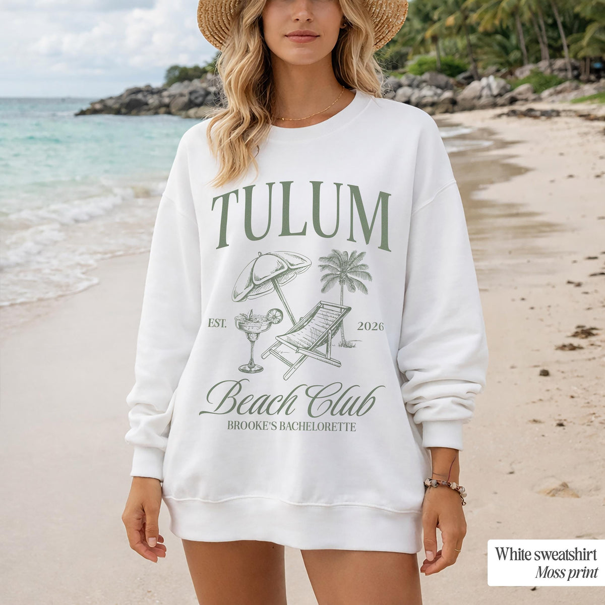 Tulum Sweatshirt, Tulum Beach Club, Custom Tulum Sweatshirt