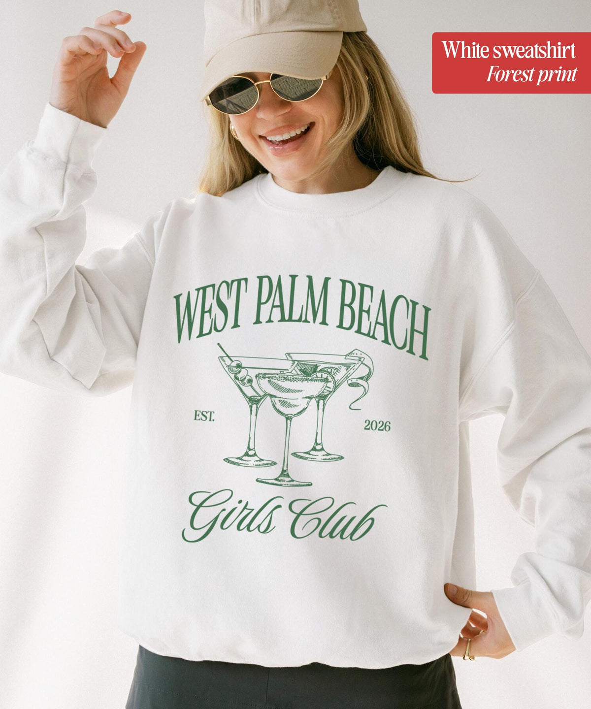 West Palm Beach Sweatshirt, Florida Girls Club Beach Sweatshirt, Beach Bachelorette Sweatshirt, Custom Location Social Club Sweatshirt