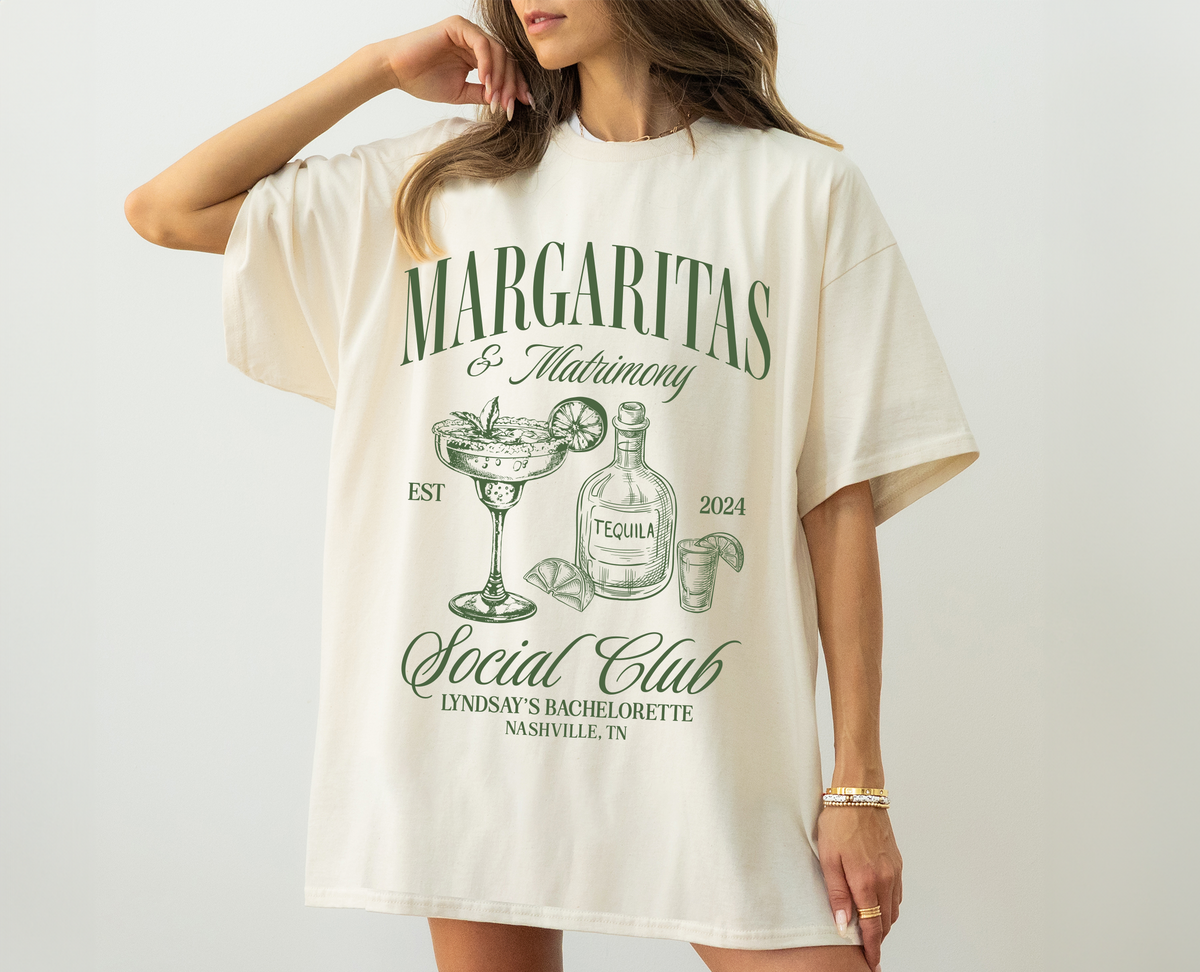 Margaritas and Matrimony Bachelorette Party Shirt
