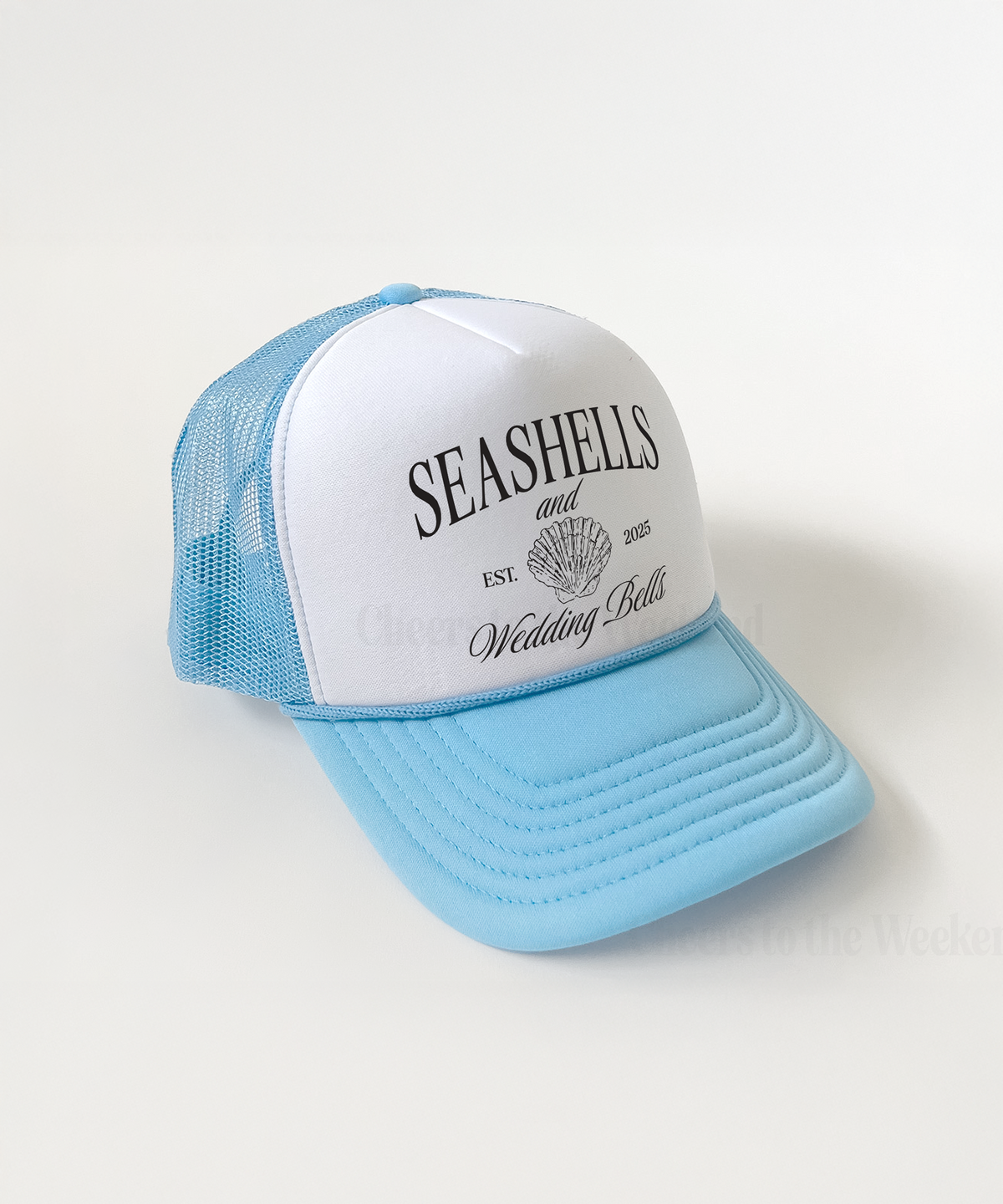 Seashells and Wedding Bells Beach Bachelorette Trucker Hat
