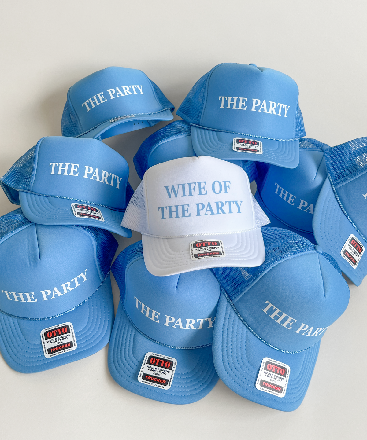 Wife of the Party and The Party Bachelorette Trucker Hats