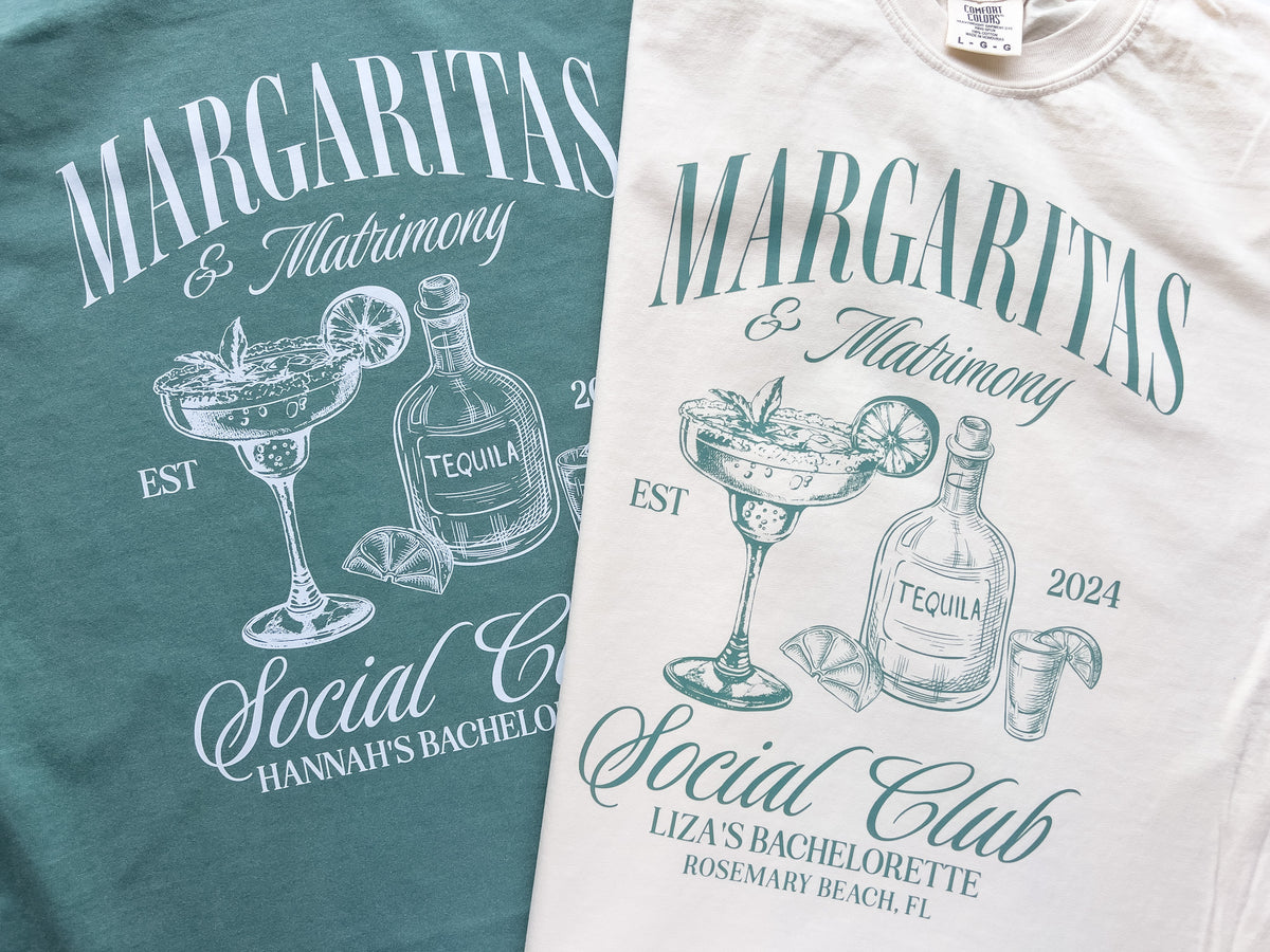 Margaritas and Matrimony Bachelorette Party Shirt