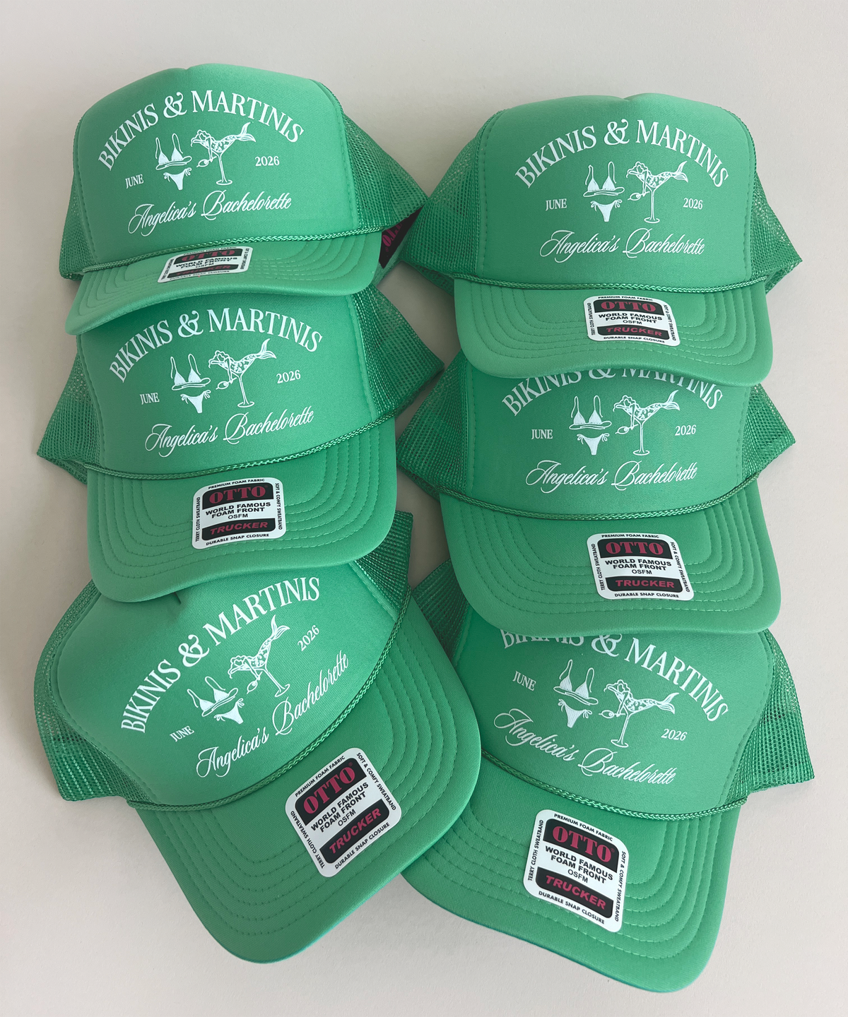 Bikinis & Martinis Bachelorette Trucker Hats