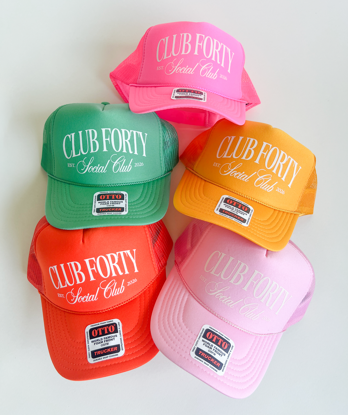 Club Forty Social Club Trucker Hat, Custom 40th Birthday Hats