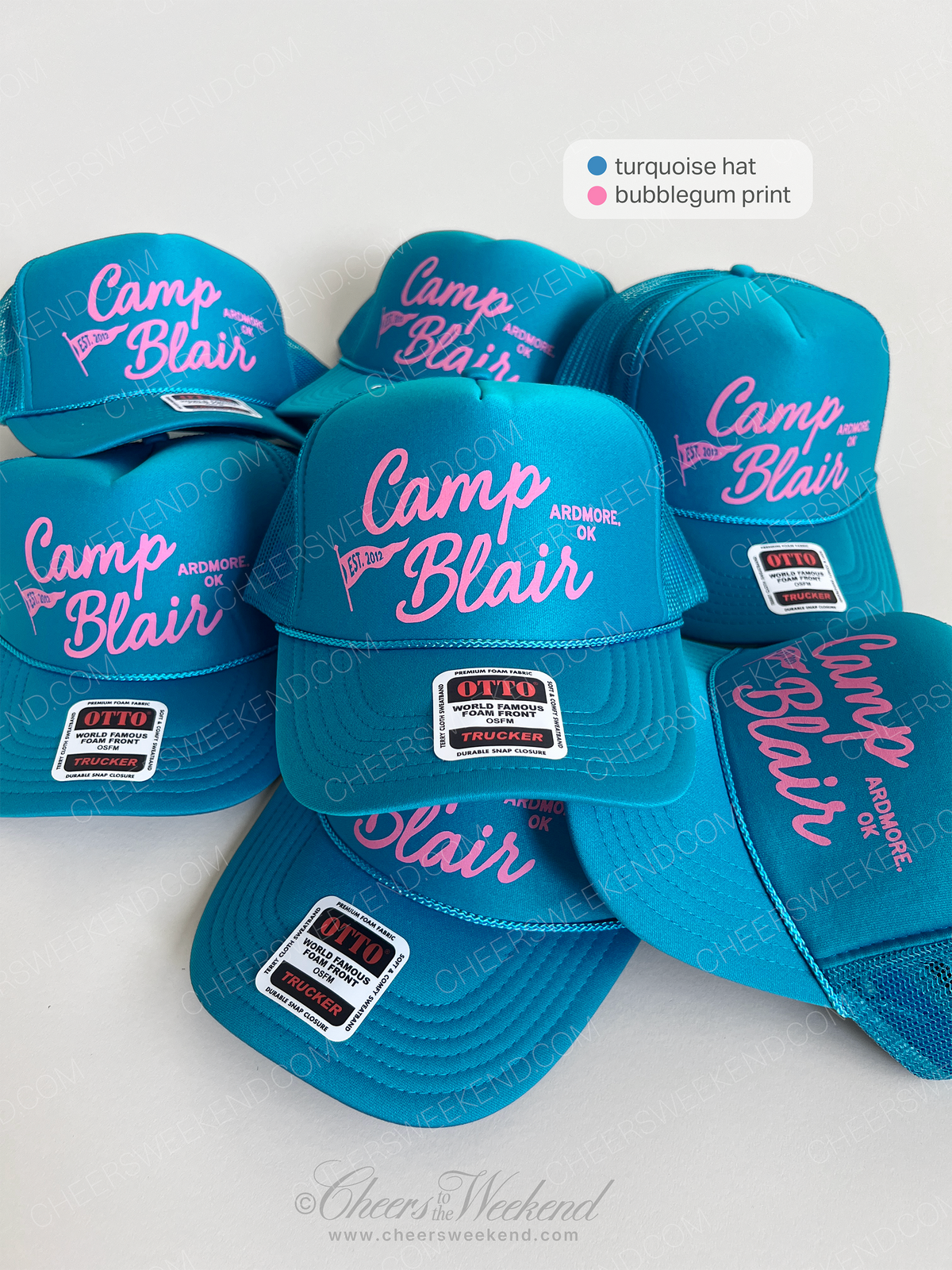 Custom Camp Bachelorette Hat, Camp Name Camp Flag Trucker Hat