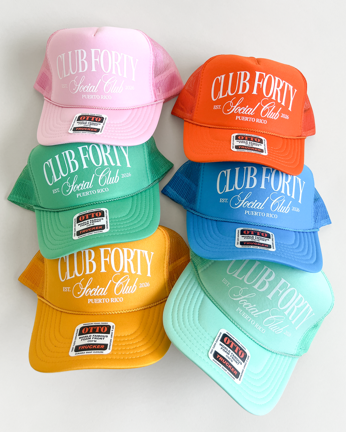 Club Forty Social Club Trucker Hat, Custom 40th Birthday Hats