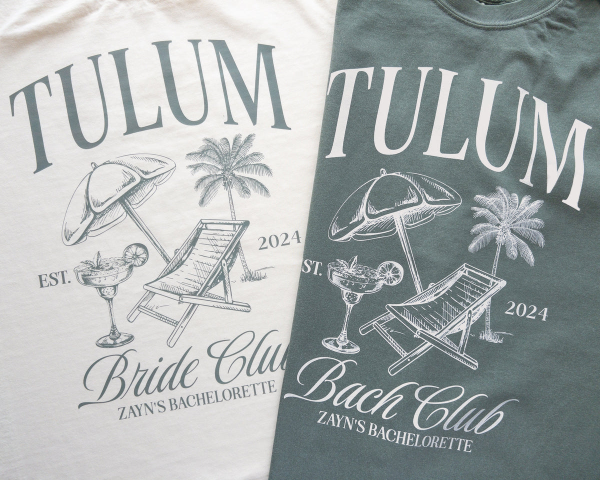 Tulum Bachelorette Party Shirts, Personalized Bridal Shirt, Location Bridal Party Tees, Custom Beach Tropical Shirt, Mexico Girls Trip