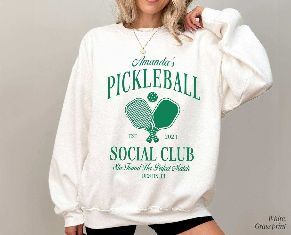 Custom Pickleball Social Club Sweatshirt: Unisex Cotton-Blend