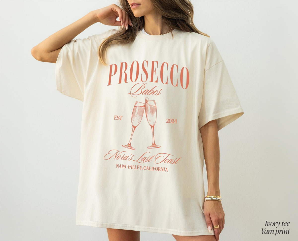 Personalized Bridal Winery Party Shirt, Prosecco Babes Bachelorette Shirt, Napa Valley Bachelorette Shirt, Custom Wine Girls Party Tee