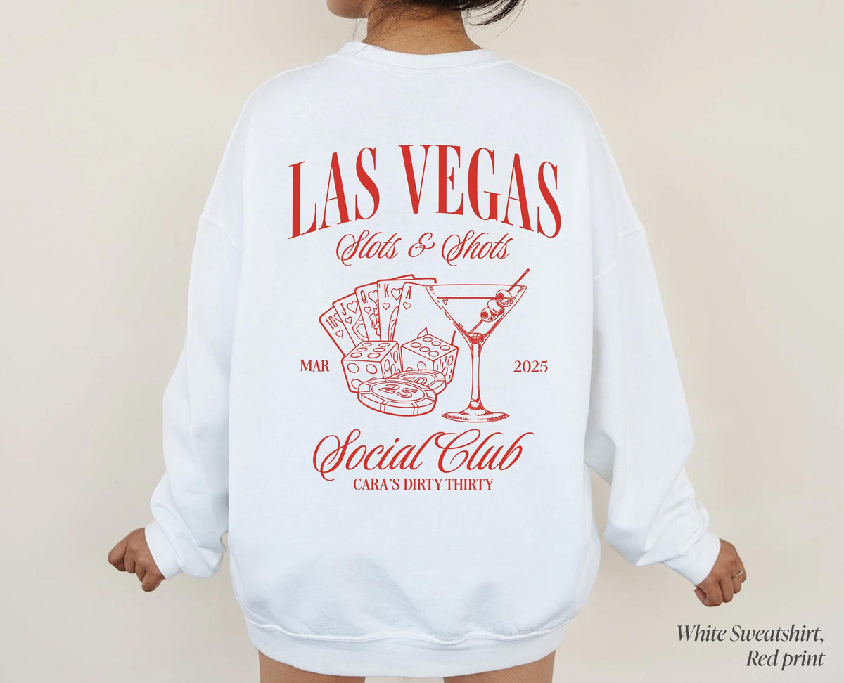 Las Vegas Birthday Trip Sweatshirt, Custom Birthday Sweatshirt, Back Print Custom Sweatshirt