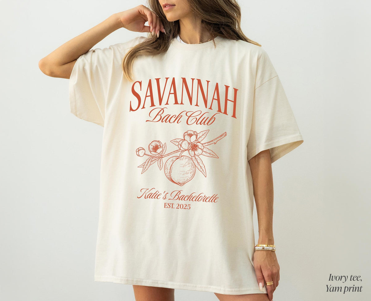 Savannah Bachelorette Party Shirt, Georgia Custom Bachelorette Shirts, Peach Club Georgia Bach, Savannah Girls Trip Shirt