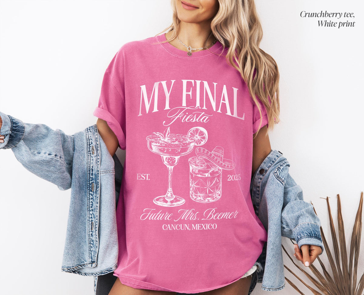 Final Fiesta Bachelorette Shirt, Mexico Bachelorette Shirt, Cancun Bachelorette Party, Personalized Mexico Girls Trip Shirt, Mexico Bach