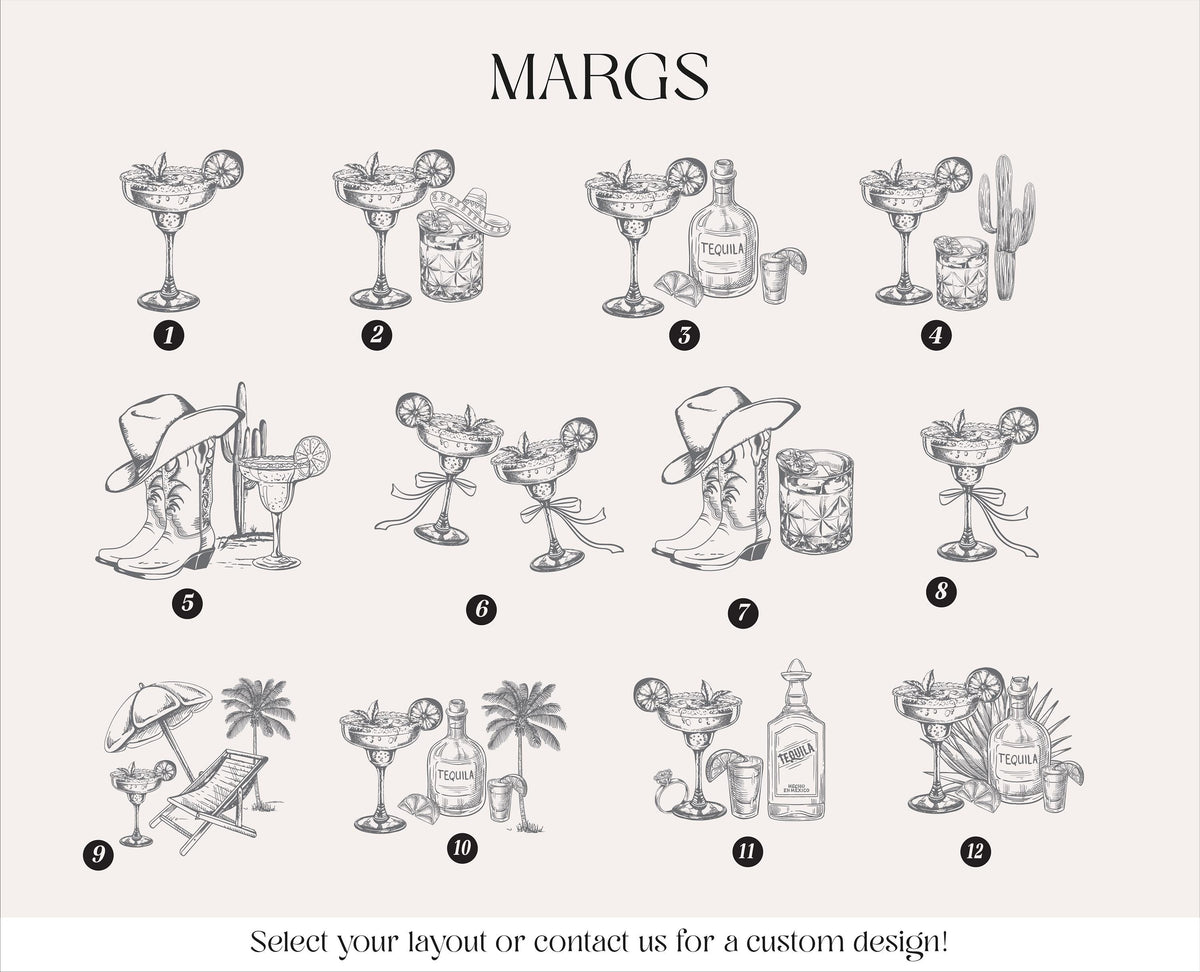 Margaritas & Matrimony Bachelorette Party Shirt, Back Print, Margs and Matrimony Bachelorette Party Tee