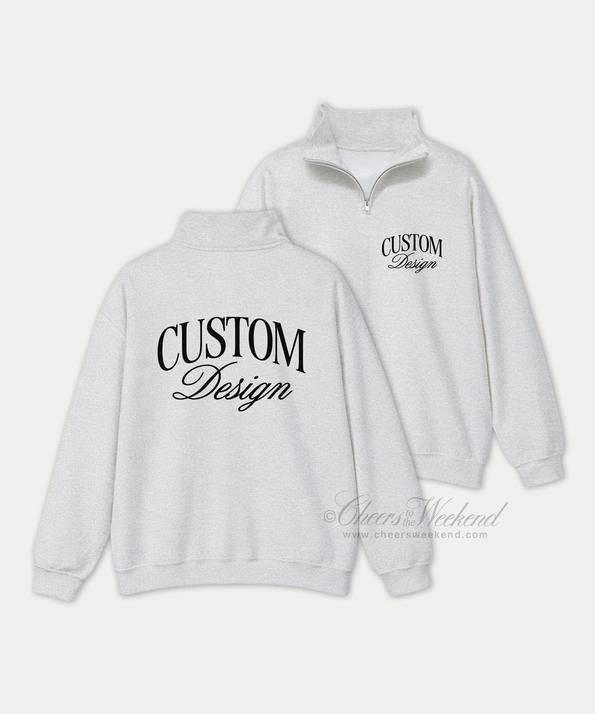 Custom Quarter-Zip Sweatshirt, Double Side print