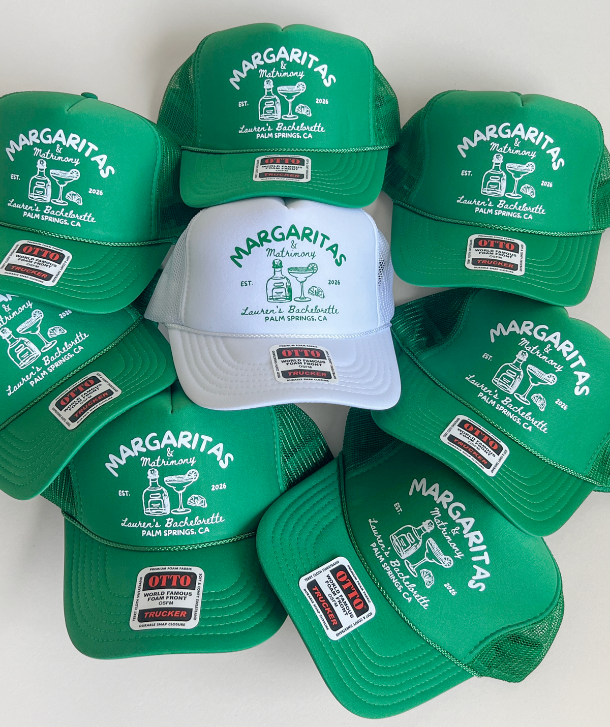 Margaritas and Matrimony Bachelorette Trucker Hat