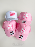 Custom Monogram Trucker Hat, Custom Initials Bachelorette Hats
