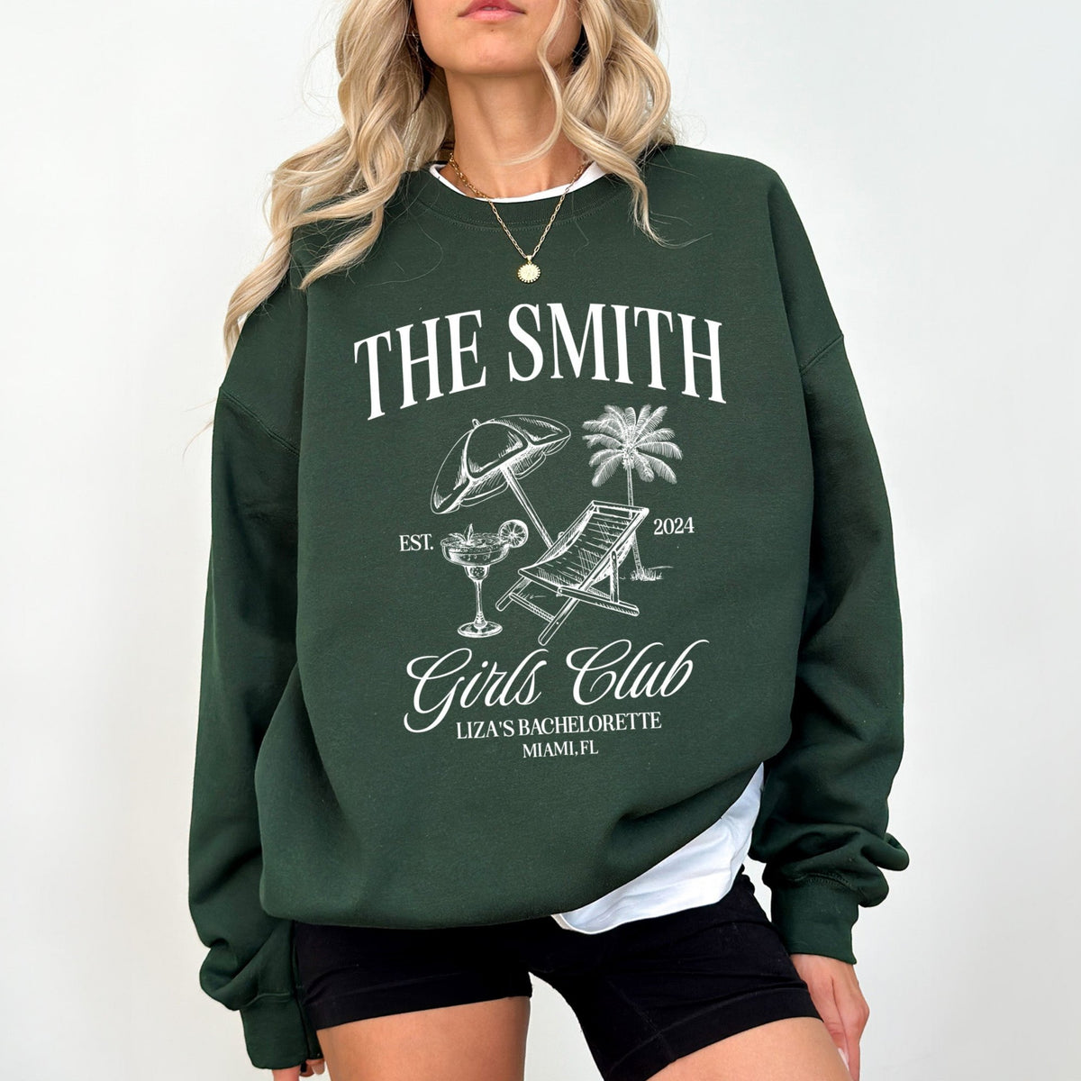 Custom Girls Club Sweatshirt, Custom Bachelorette Logo Sweatshirt, Custom Cocktails Crewneck