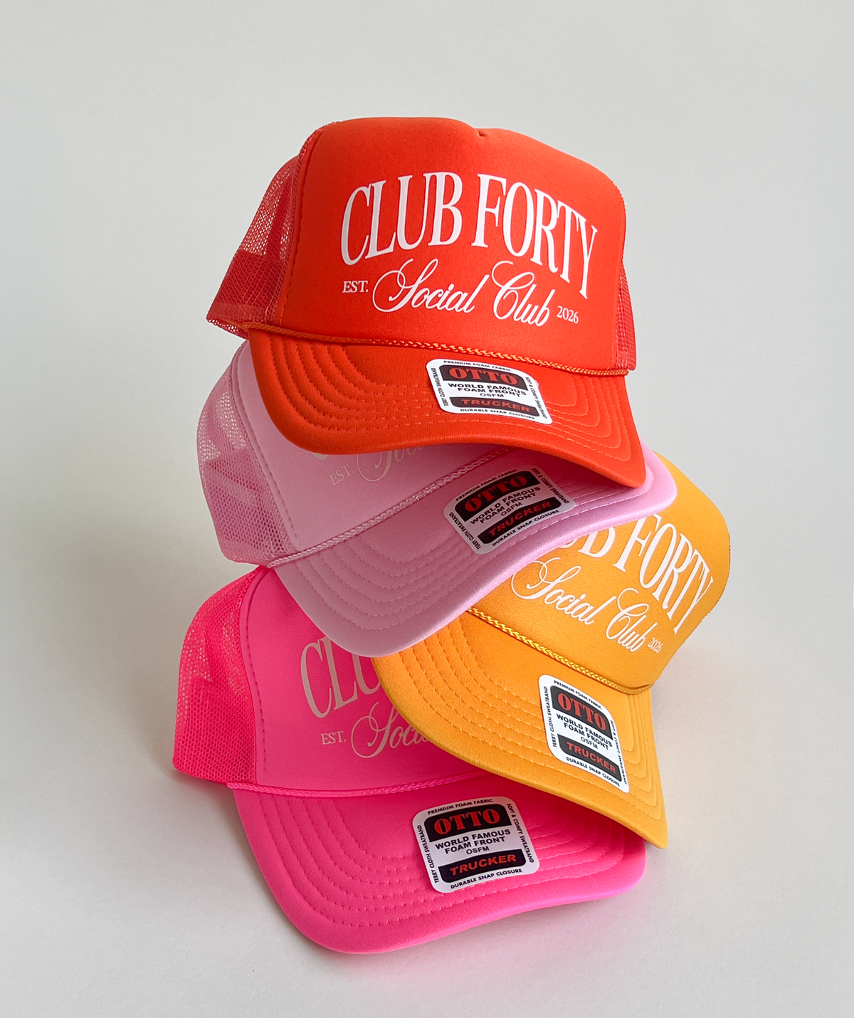 Club Forty Social Club Trucker Hat, Custom 40th Birthday Hats